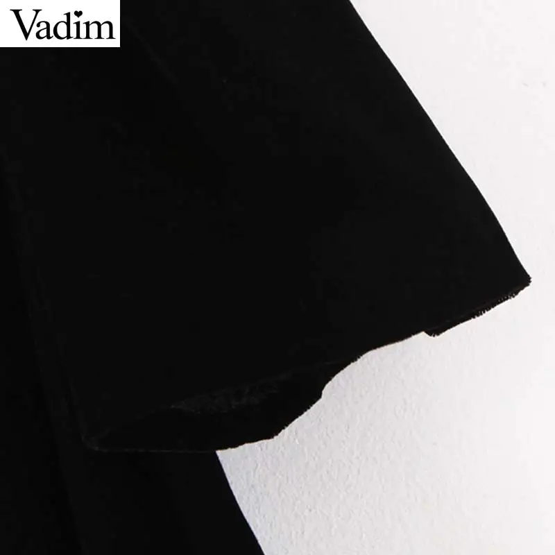 Vadim, женское стильное бархатное мини-платье, v-образный вырез, короткий рукав, боковая молния, ТРАПЕЦИЕВИДНОЕ женское Ретро повседневное платье, vestidos QC975