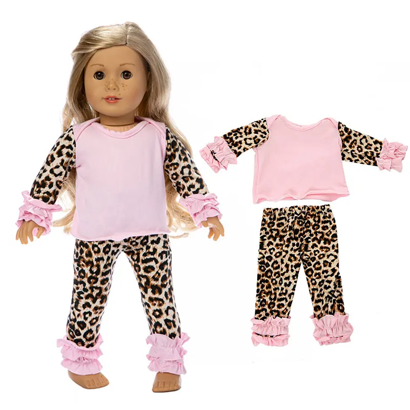 Модная одежда с леопардовым принтом подходит для 18-дюймовой американской девушки куклы и куклы аксессуары для детей лучший подарок