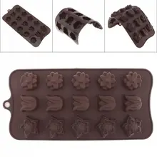 15 Сетка коричневый 3D тюльпан силиконовая форма для шоколада Ароматерапия Мыло ручной работы Арома диффузор для выпечки DIY