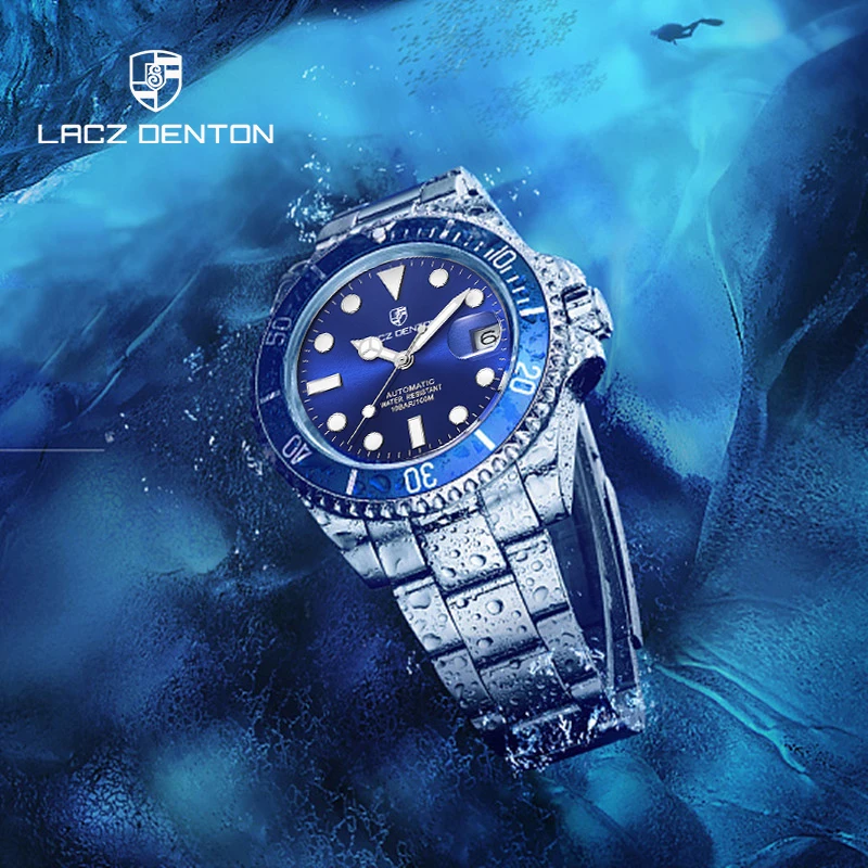 2021 Lacz Denton Top Brand Automatic Mechanical Men Watch 100M Waterproof Male Sapphire Glass Sport Wristwatch Relogio Masculino men s sets two piece clothes t shirts and pants men winter fashion patchwork streetwear fitness male tracksuit 2021 korean style