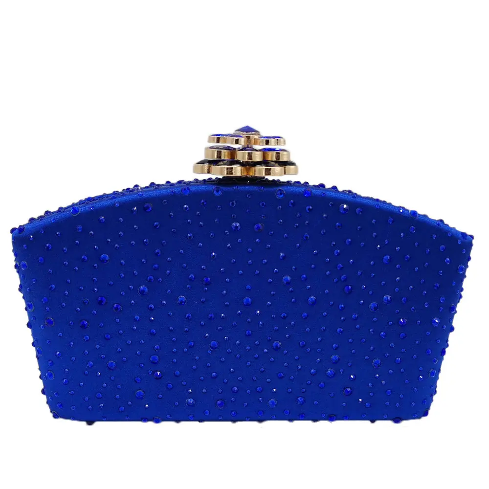 Blue Evening Handbag Бутик де фгг цветок-застежка женские хрустальные клатчи вечерние сумки жесткий чехол Стразы Свадебный клатч свадебные клатчи и сумки - Цвет: Blue Evening Handbag
