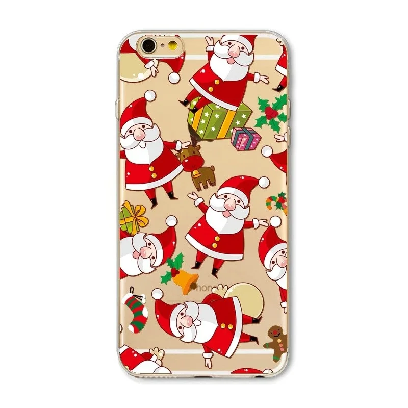 Чехол для телефона s для iPhone 8 7 Plus 6 6S Чехол Рождественский Мягкий силиконовый чехол Санта Клаус чехол для iPhone 5 5S SE XS Max X XR