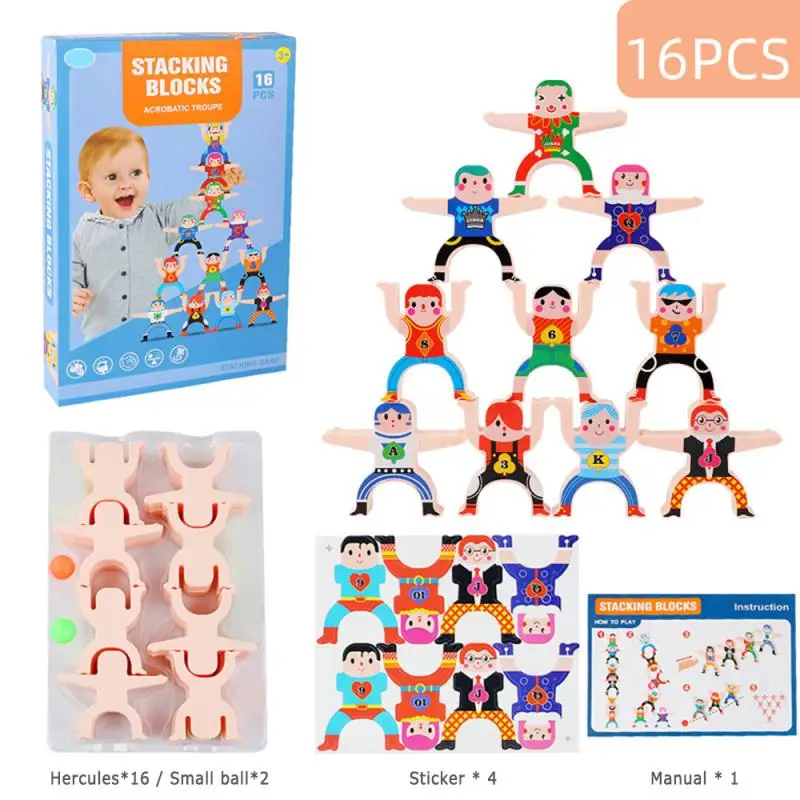 wooden stacking blocks balancing toy