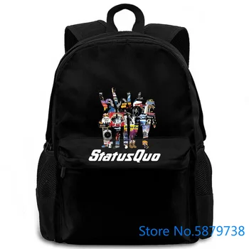 

STATUS QUO BLACK adult Slim Fit Loose for Cool women men backpack laptop travel school adult student