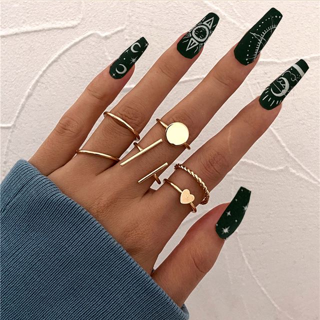 Ring Set 19Pcs for Women Vintage Adjustable For Girls Pearl Punk Snake 2021  New Trendy Fashion Jewellery