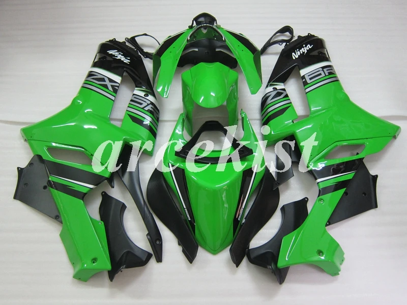 ABS мотоцикл Обтекатели наборы Подходит для Kawasaki Ninja ZX-6R ZX6R 2007 2008 07 08 636 на заказ Зеленый Черный