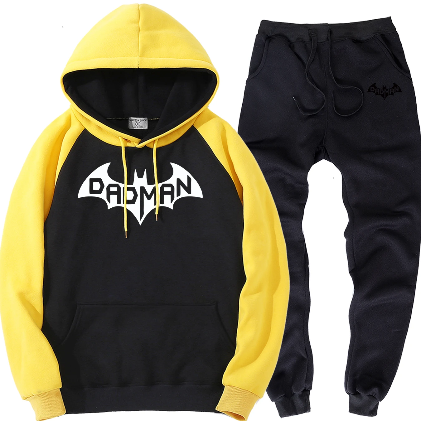 Стиль, Мужской флисовый спортивный костюм BADMAN, уличная одежда Harajuku, комплекты одежды, Осенние Флисовые спортивные брюки, реглан, толстовки для мужчин