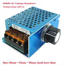 4000W 220V AC SCR Voltaj Regülatörü Sönük Elektrik Motor Hız Kontrol Elektronik Volt Regülatörü Dimmer Termostat Regülatörü
