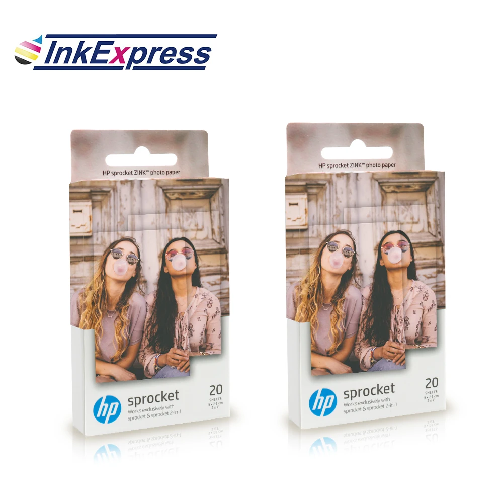 

InkExpress 40 Sheets Gloss Photo Paper For HP Sprocket Photo Printer Photo Printing 2x3'' Sticky-Backed Photo Paper 2 Boxes