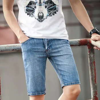 

Men's Summer Denim Shorts Short Jeans Men Solid Straight Short Jeans Male Blue Casual Short Jeans