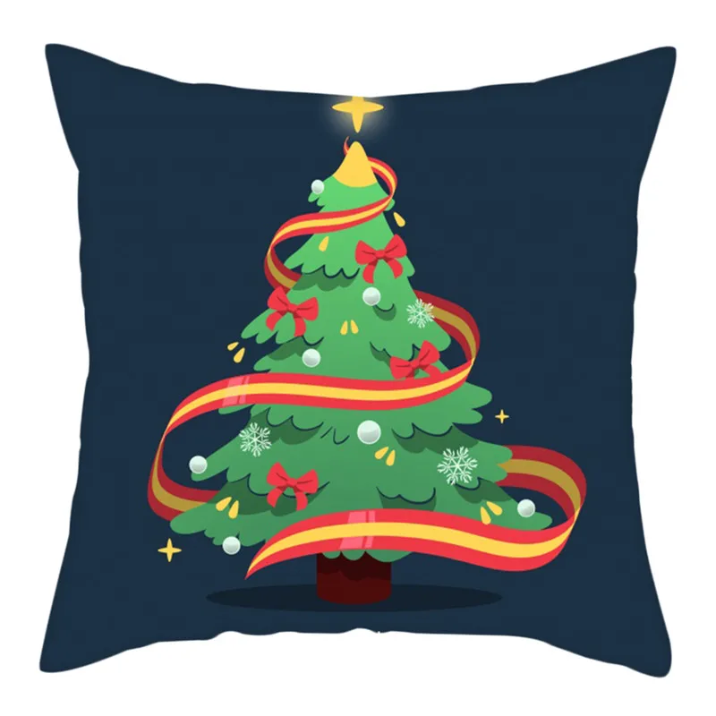 Fuwatacchi Merry Christmas Gift Cushion Cover Xmas Tree Socks Decorative Pillow Cover for Home Sofa Decor Pillowcase 45*45cm New