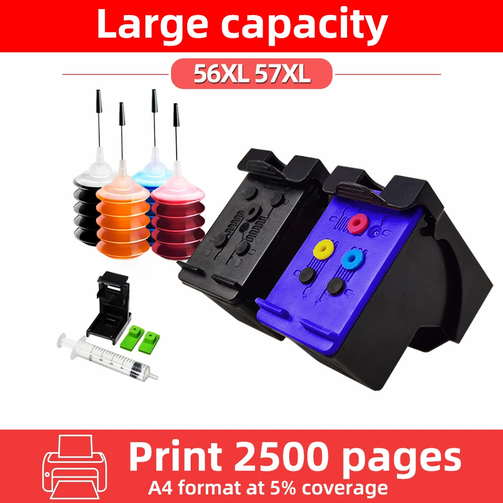 56XL 57XL Ink Cartridge Compatible for HP 56 57 XL PSC 1311 1315 1350 1350v 2110 2175 2175v 2179 2210 2410 2510 Printer color ink Ink Cartridges