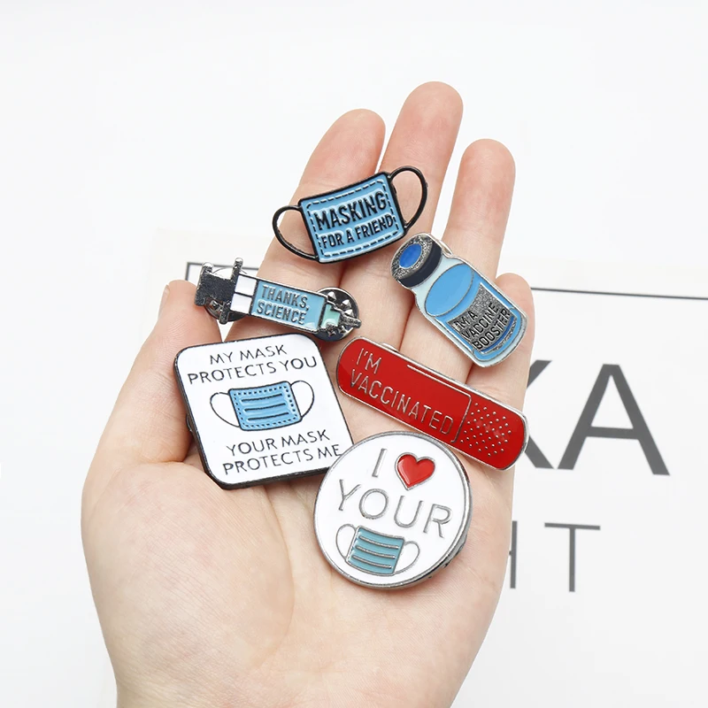

Mini Medicine Bottle Mask Nurse Brooch Women Girl Friend Enamel Pin Accessories Nurse Jewelry Coat Backpack Pin Props