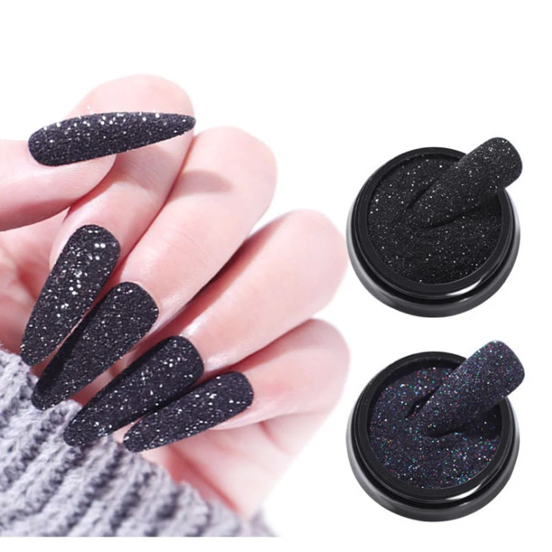 1 ボックス星の光黒ガーゼ粉砂糖グリッターネイルダストレーザー勾配ネイル顔料グリッターネイルアート装飾 Nail Glitter Aliexpress