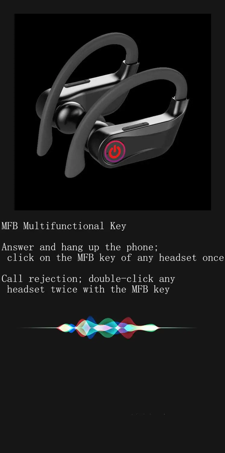 Popular Q62 Bluetooth headset 5.0 with digital display mobile wireless Bluetooth headset Mini Bluetooth headset