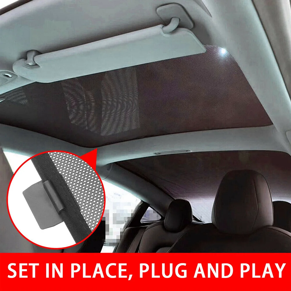 

Visors Glass Interior Accessories Auto Sunshade Top Roof Vehicle Shield Cover Screen Car Net For Model 3