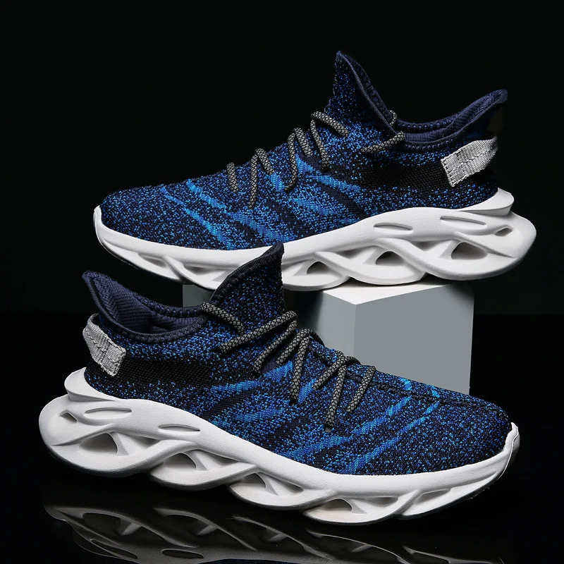 

Size 36-45 Platform Women Men Tennis Shoes Lighted Breathable Mesh Sock Sneakers Sport Jogging Footwear Tenis Masculino Feminino