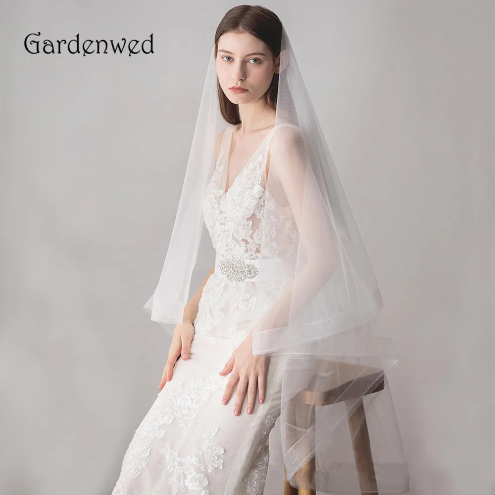 Свадебная вуаль для женщин, с открытым носком, с широким конским хвостом, тюль, свадебные аксессуары; Фата