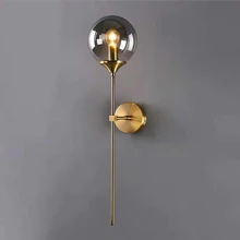 Современный стеклянный шар светильник гостиная светодиодный настенный светильник Nordic кованого железа спальня прикроватный Лестницы чердачные огни