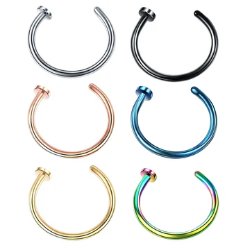 

1Pcs Fake piercing Hoop Septum Nose Rings Stainless Steel Earrings Nose Piercing Sexy Body Jewelry No Piercing Nose Clip Women