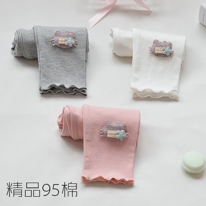 

Girls' leggings spring and autumn medium-thick trousers children's pure cotton baby girl pants