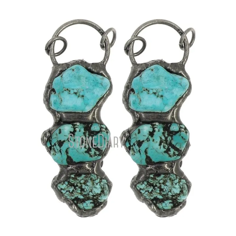 

PM38084 Green Tin Howlite Gunmetal Plated Soldered Free Form Pendant Jewelry