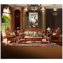 Высококачественная Европейская старинная для гостиной диван мебель из натуральной кожи xhs004