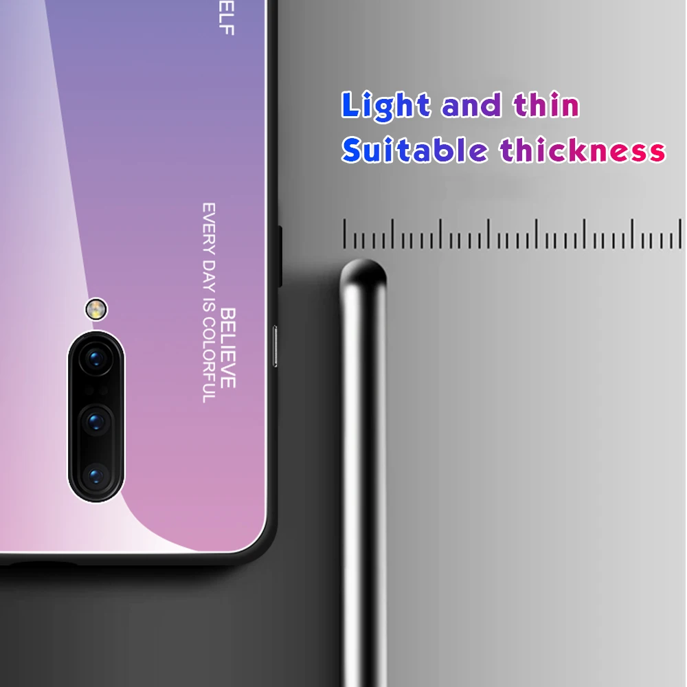 Чехол для Oneplus 7T Pro с градиентом, корпус из закаленного стекла для One Plus 7Pro 7 T, защитный чехол для телефона, чехол s