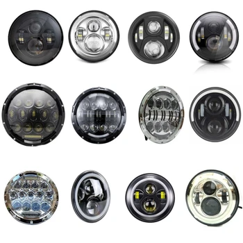 

Pair 7" LED Halo Projector Headlight with Amber Turn Signal Headlamp for Lada Niva Jeep Wrangler Off Road 4x4 Suzuki Samurai