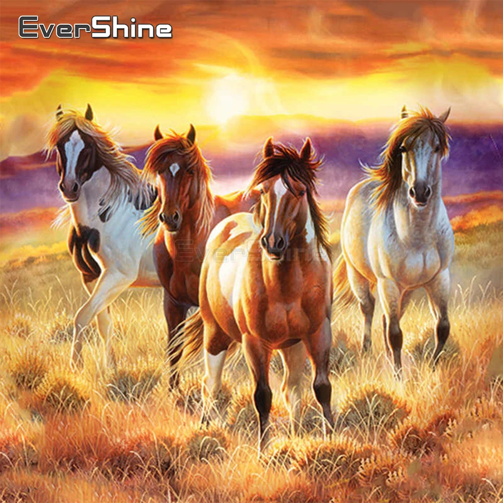 EverShine 5D сделай сам: Животные лошадь алмазов картина с квадратные Стразы Алмазная
