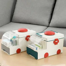 Boîte à médicaments de soins à domicile Portable, grande boîte de premiers soins, boîte de rangement de médicaments en plastique domestique, support de Kits de médicaments