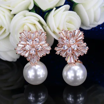 

925 Sterling Silver Jewelry Pearl Earrings Fine Natural Pearl jewelry Drop Earrings For Women wholesale