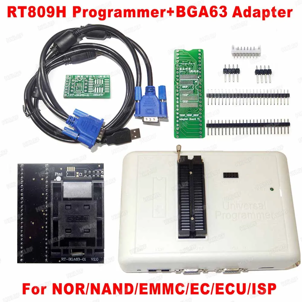 RT809H WITH BGA63 Универсальный программатор RT809H с адаптером BGA48 RT-BGA48-01 - Цвет: RT809H WITH BGA63