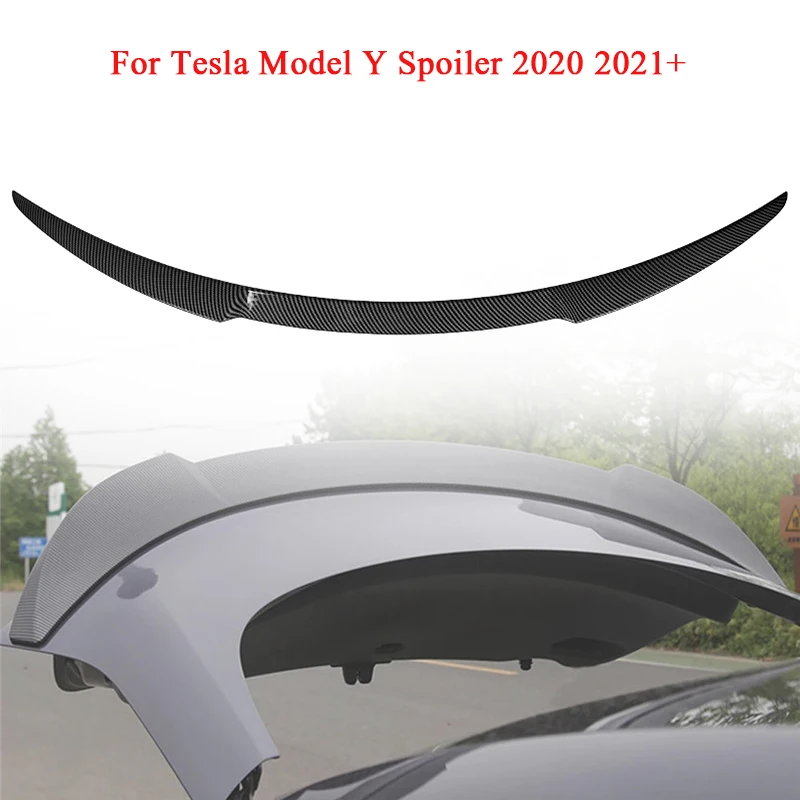 Car Hatchback Trunk Wing Spoilers For Tesla Model Y Spoiler 2020 2021+ Rear Trunk Carbon Fiber