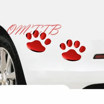 

Car Styling 3D Chrome Funny Bear Paw Pet Animal Footprints Cute Feet Sticker on Car Automobile Decals emblem badge logo decor