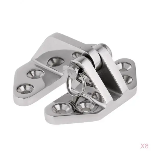 8 Packs 316 Marine Grade Stainless Steel Boat Hatch Hinge W/ Removable Pin