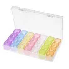 28 слотов Прозрачное пластиковое хранение для принадлежностей для дизайна ногтей Коробка органайзер для мелочей серьги Витрина контейнер для украшения ювелирных изделий драгоценные камни