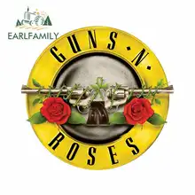 EARLFAMILY 13cm x 12.9cm for Guns N Roses Sign Funny Car Stickers Vinyl JDM RV VAN DIY Fine Decal Bumper Trunk Truck Graphics