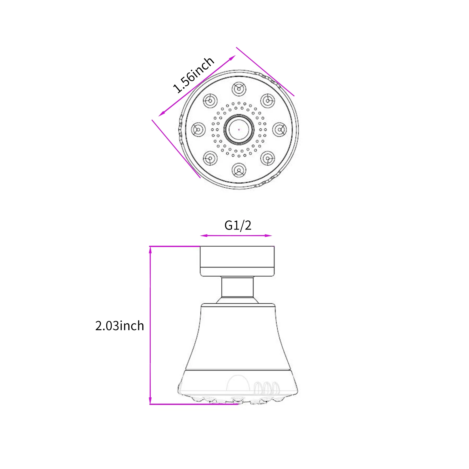 Kitchen Sink Rotating Faucet Aerator Water Saving Faucet Nozzle Diffuser Faucet Sink Aerator 360-Degree Swivel Faucet Aerator