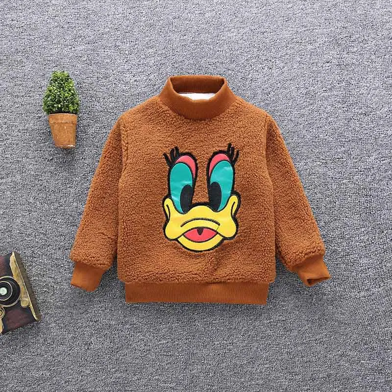 Brown Duck VFOCHI/толстовки для девочек; зимний очень плотный детский пуловер с длинными рукавами; детская одежда с героями мультфильмов; толстовки унисекс для мальчиков и девочек - Цвет: Brown Duck