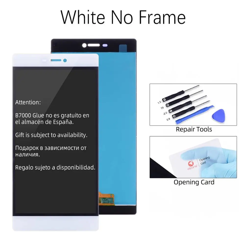 White No Frame Дисплей для HUAWEI P8 GRA L09 gra-l09 gra-ul10 LCD в сборе с тачскрином на рамке 5.2'' черный белый золото - Цвет: White No Frame