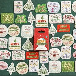 Festive Kawaii Sticker Set - Merry Christmas Decorative Stickers for Scrapbooking & DIY Crafts (45 pcs) (Christmas greeting)