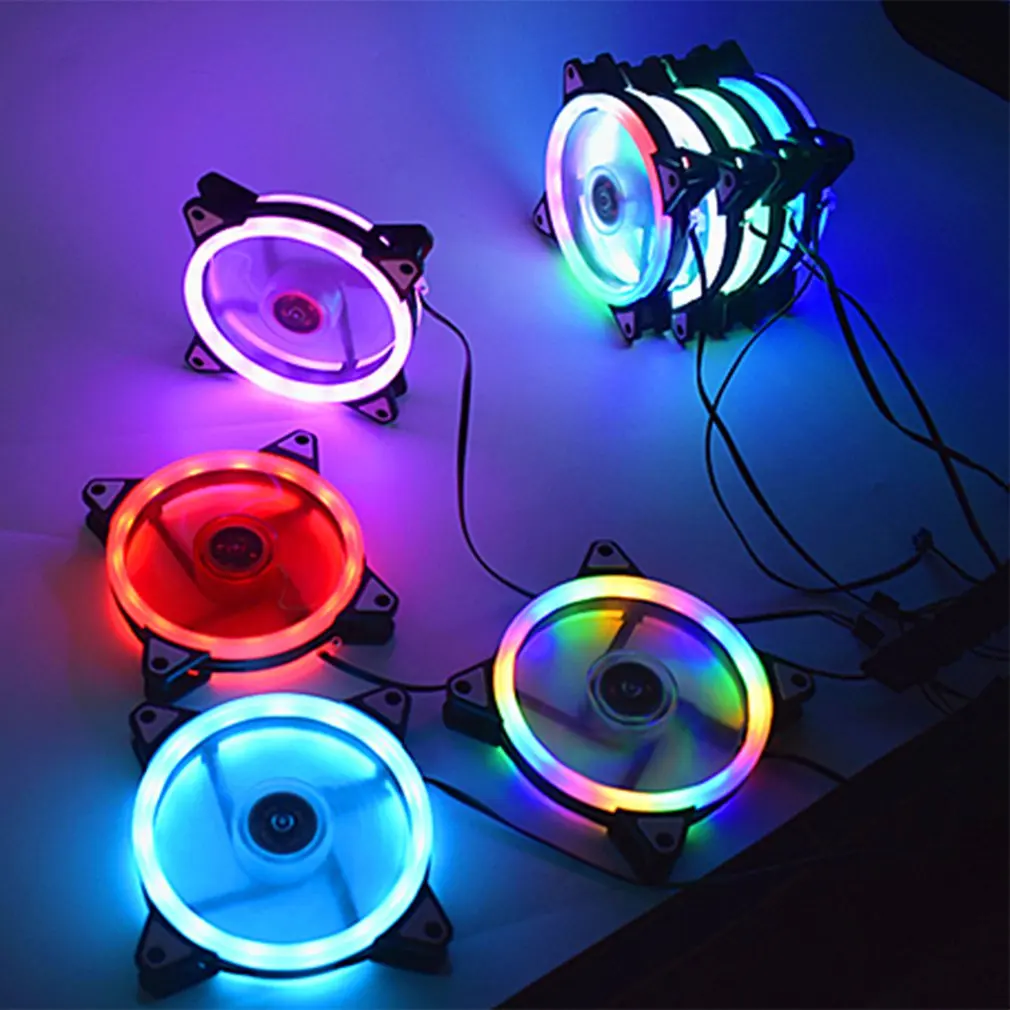

12cm Dual Aurora Dual Aperture Fan RGB Case Fan Pc Case Fan Glare Coolercase Verstelbare Computer Koelventilator