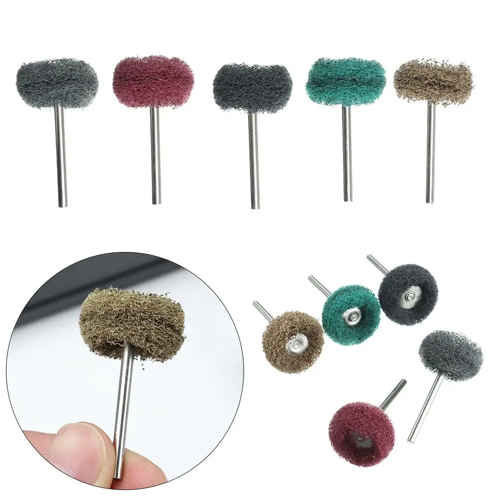 Nylon Polishing Wheel Mini Drill Abrasive Brush with 3mm Shank for Dremel Rotary Tool Accessories Set 10pcs