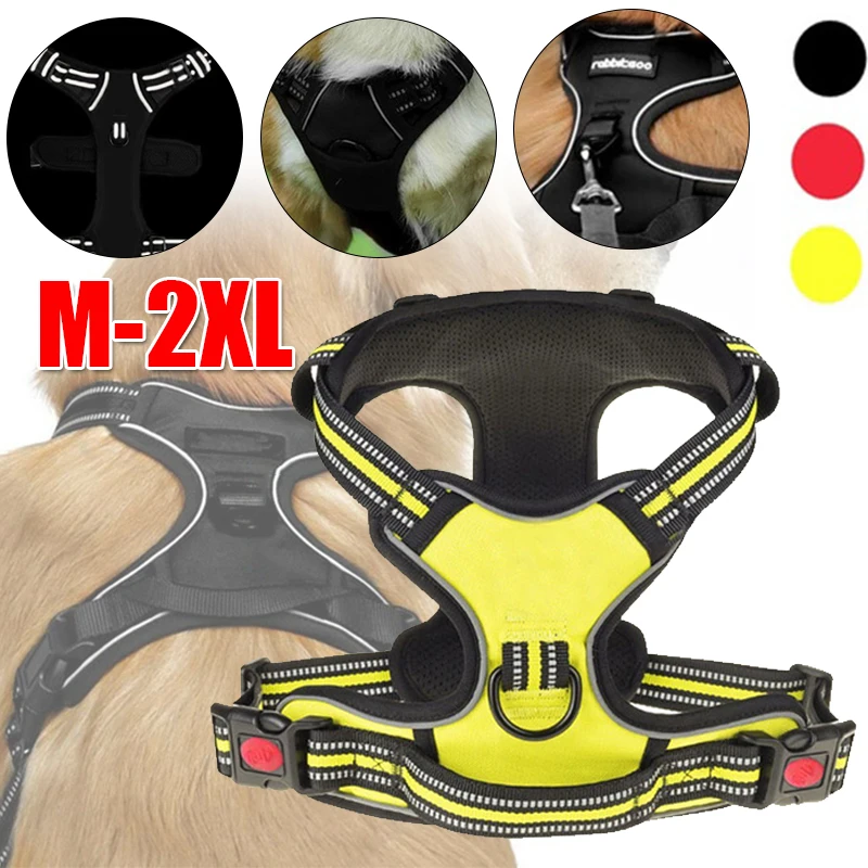 Pet Dog Harness Reflective Vest Safety Harness Outdoor Sport No Pull Vest Suit For Dogs Leash
