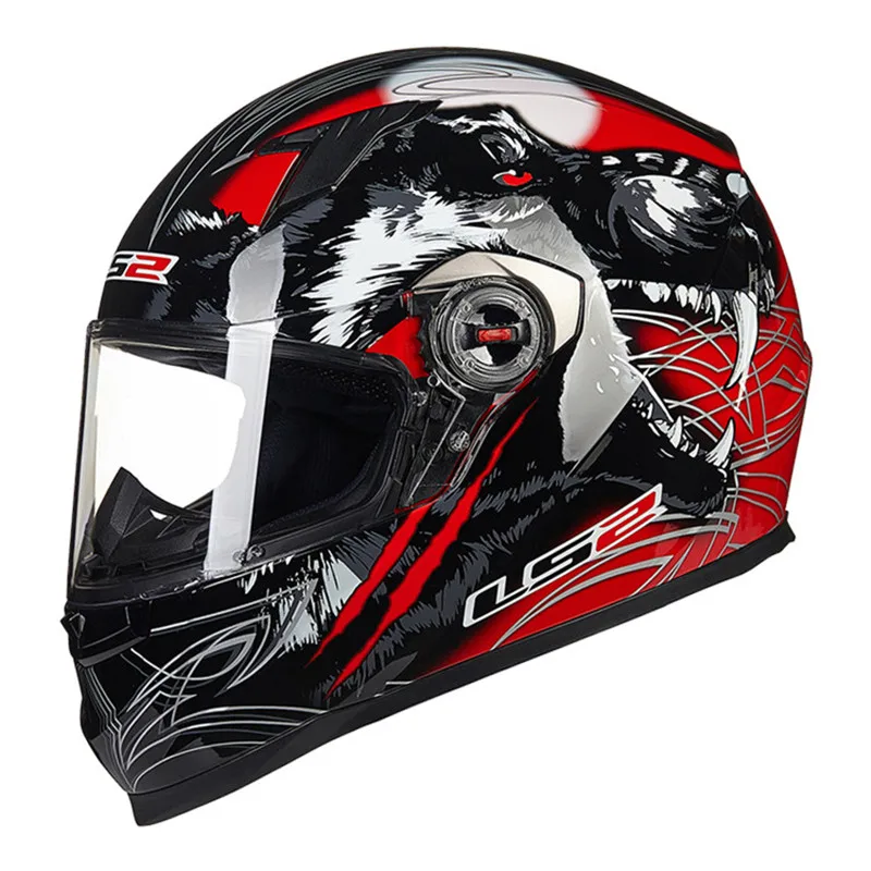 Red Wolf LS2 FF358 мотоциклетный шлем анфас мотоциклетный мужской гоночный шлем Moto Casco Capacetes de Motociclista - Цвет: Red Wolf