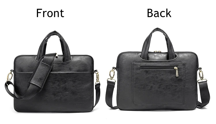 Kinmac bolsa de laptop de couro pu