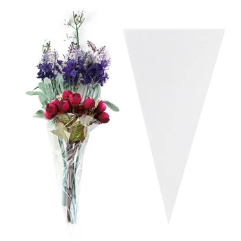 

100pcs/Bag Candy Bag Transparent Triangle Plastic Bags For Candy Cookie Packaging Cellophane Bag Wedding Party Gift Bag