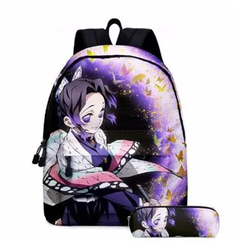 

New Anime Demon Slayer Kimetsuno Yaiba Backpack Multi-pocket Boys&Girls School Bags For teenage Girls Mochila Mujer 2pcs/set