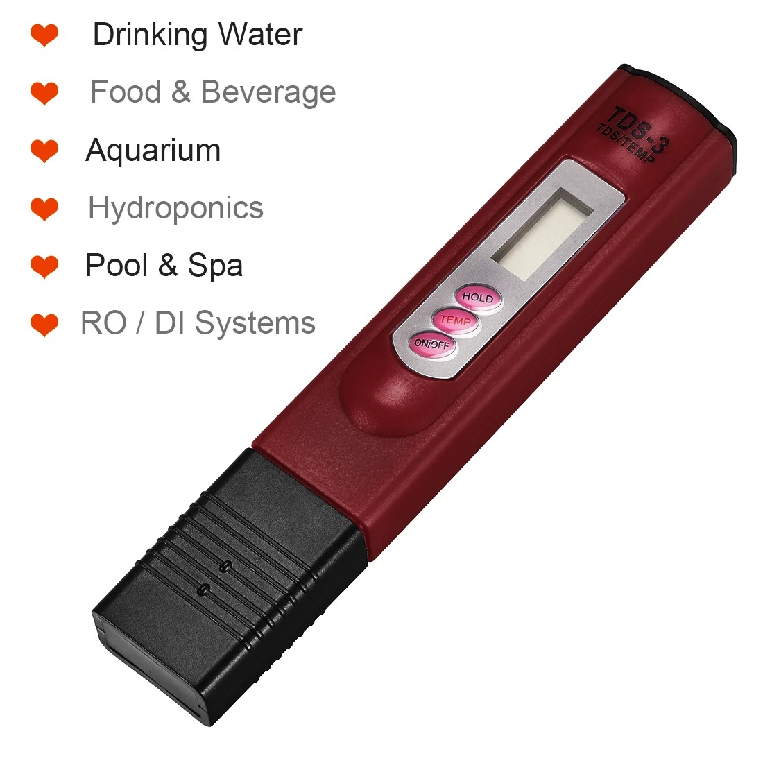 Uxcell TDS 3 PPM Измеритель проводимости для Ro воды аквариум бассейн w кожаный чехол красный 4 шт